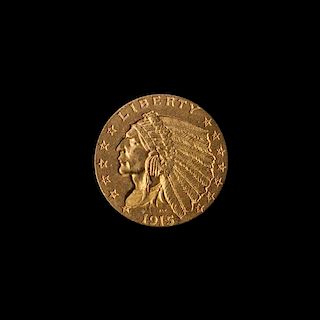 A United States 1915 Indian Head $2.50 Gold Coin