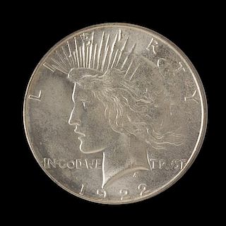 A United States 1922-S Peace Silver Dollar Coin