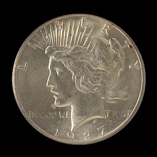 A United States 1927 Peace Silver Dollar Coin