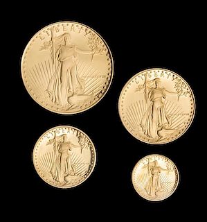 A United States 1988 Gold Eagle 4 Gold Coin Proof Set