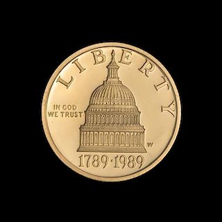 A United States 1989 Congressional Bicentennial $5 Gold Proof