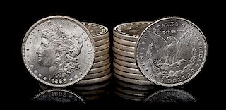 A Group of Twenty United States 1888 Morgan Silver Dollar Coins