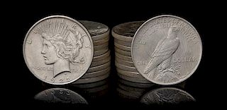 A Group of Twenty United States 1922 Peace Silver Dollar Coins