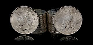 A Group of Twenty United States 1923 Peace Silver Dollar Coins