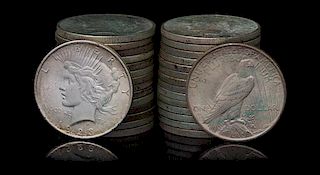 A Group of Thirty United States 1923 Peace Silver Dollar Coins