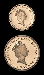 A United Kingdom Royal Mint 1987 Britannia Two Gold Coin Proof Set
