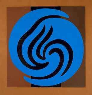 JACK YOUNGERMAN (b. 1926): UNTITLED, FROM THE BLUE/BROWN SUITE: SIX PLATES