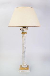 CONTINENTAL FAUX PAINTED MARBLE COLUMNAR-FORM TABLE LAMP
