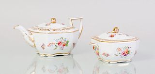 SPODE PORCELAIN TEAPOT AND COVER WITH MATCHING SUGAR BOWL