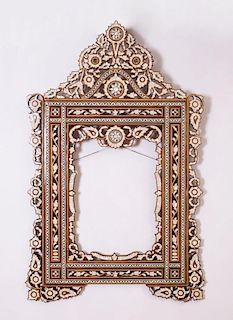 SYRIAN MOTHER-OF-PEARL INLAID MIRROR FRAME