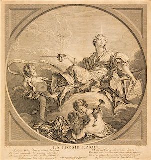 Claude Augustin Duflos le Jeune, (French, 1700-1786), The Four Poems (Les Quatre Po-sies), c. 1741 after Fran-