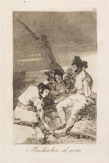 Francisco Goya, (Spanish, 1746-1828), Muchachos al avio (from Caprichos), c. 1799