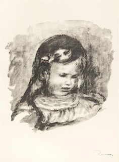 Pierre-Auguste Renoir, (French, 1841-1919), Claude Renoir, la tete baisee (from L'Album des Douze Lithographies Origina