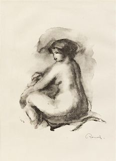 Pierre-Auguste Renoir, (French, 1841-1919), Etude de Femme Nue, Assise (from L'Album des douze Lithographies), c. 1904