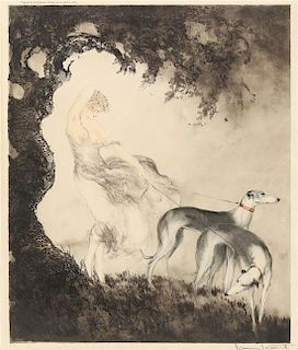 Louis Icart, (French, 1888-1950), Gust of Wind (Coup de vent), 1925