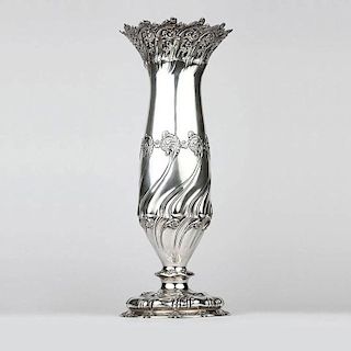 A sterling silver table vase, Tiffany & Co.