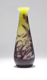A Galle cameo cut-back art glass vase