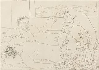 * Pablo Picasso, (Spanish, 1881-1973), Le Repos du Sculpteur III (from La Suite Vollard), 1933
