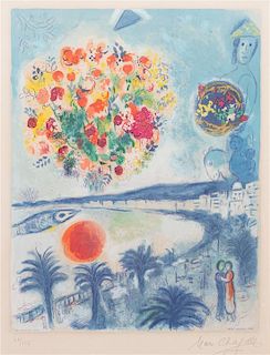 After Marc Chagall, (French/Russian, 1887-1985), Soleil Couchant (from Nice et la C-te d'Azur by Charles Sorlier),