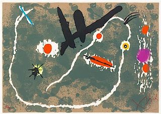 Joan Miro, (Spanish, 1893-1983), Pl.8 (from Le L-zard aux Plumes d'Or), 1971