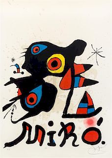 * Joan Miro, (Spanish, 1893-1983), Affiche pour L'Exposition Miro, Louisiana Humelbaeck, 1974