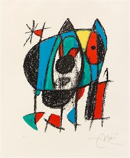 * Joan Miro, (Spanish, 1893-1983), Untitled (from Miro Lithographe II), 1975