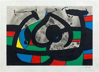 Joan Miro , (Spanish, 1893-1983), Untitled (pl. 11 from Le Lezard Aux Plumes d'Or), 1971
