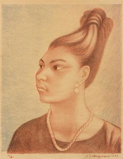 Raul Anguiano, (Mexican, 1915-2006), Untitled (mujer de profil), 1957