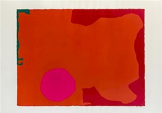 Patrick Heron, (English, 1920-1999), Magenta Disk and Red Edge, 1970