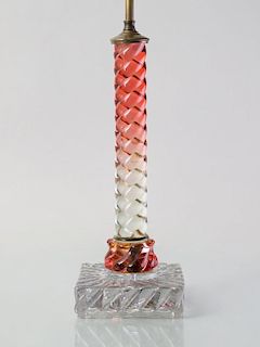 FRENCH OMBRÉ GLASS COLUMNAR-FORM TABLE LAMP