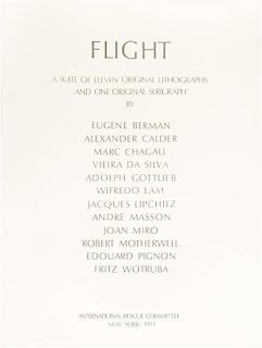 * Various Artists, (American, 20th century), Flight, 1971 (the complete set of eleven lithographs and one screenprint in colo