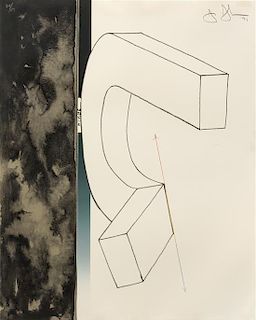 * Jasper Johns, (American, b. 1930), Bent "U" (from Fragment-According to What), 1971