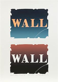 * Robert Indiana, (American, 1928), Wall: Four Stones II - ONE, 1990