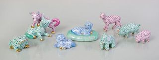 EIGHT HEREND PORCELAIN MODELS OF ANIMALS