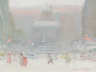 * Johann Berthelsen, (American, 1883-1972), New York Winter