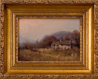 JAMES WRIGHT (b. 1935): HOUSE IN LANDSCAPE; SPRING; AND FEEDING THE CHICKENS