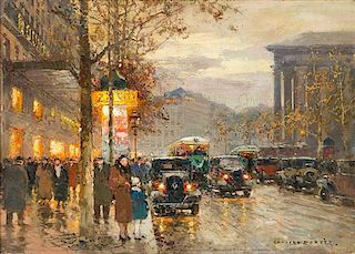 Edouard L-on Cort-s, (French, 1882-1969), Le Boulevard de la Madeleine