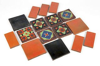 A group of 16 ''Monaco'' California glazed ceramic tiles