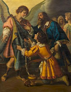 * After Giovanni Bilivert, (Italian, Mid-19th Century), Archangel Raphael Refusing Tobias's Gifts