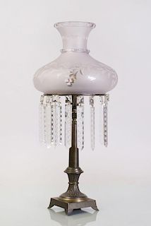 AMERICAN CLASSICAL STYLE BRONZE COLUMNAR-FORM SUNUMBRA LAMP