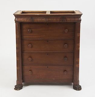 AMERICAN EMPIRE MAHOGANY CHEST OF DRAWERS