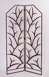 WROUGHT-IRON TWO PANEL SCREEN