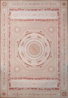 CHINESE AUBUSSON STYLE CARPET WITH OCTAGONAL MEDALLION