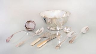GROUP OF THIRTY-EIGHT SILVER PLATE TABLE WARES