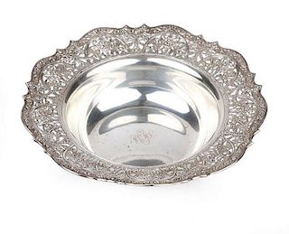 A Shreve & Co. pierced-rim sterling silver bowl
