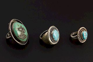 3 X Navajo Turquoise Rings