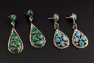 2 X Navajo Sterling Earrings