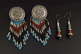2 X Navajo Sterling Earrings