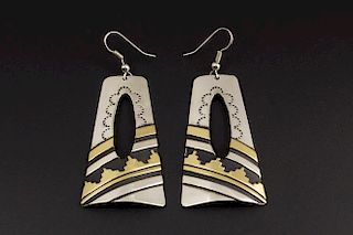 Navajo Gold & Silver Earrings