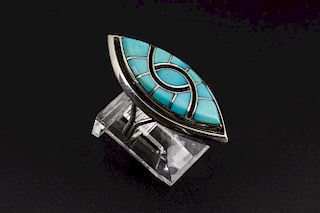 Hummingbird Design Turquoise Ring